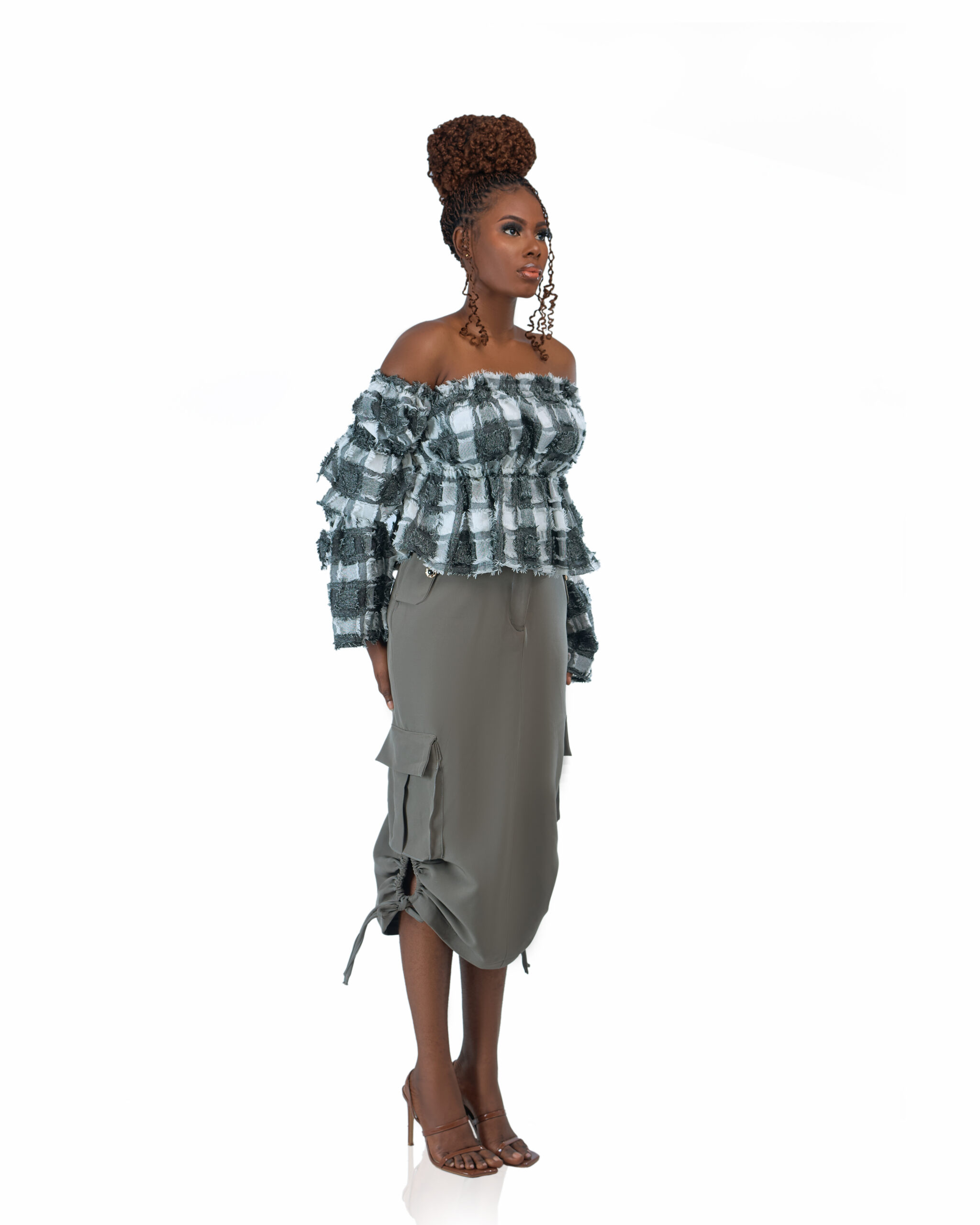 Fina Top With Keyhole Cargo Skirt