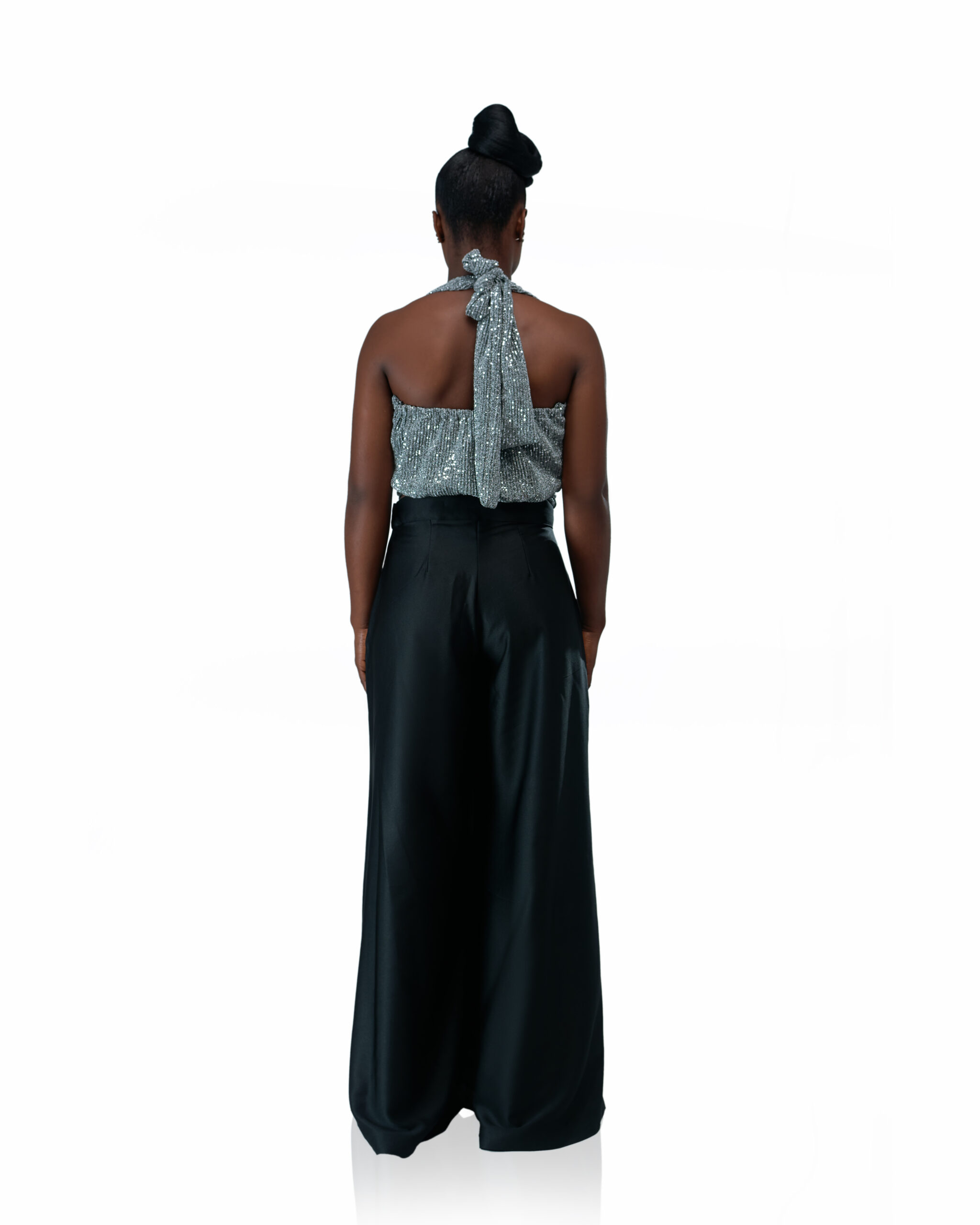 Cowl Neck Blouse With Wide Leg Pants