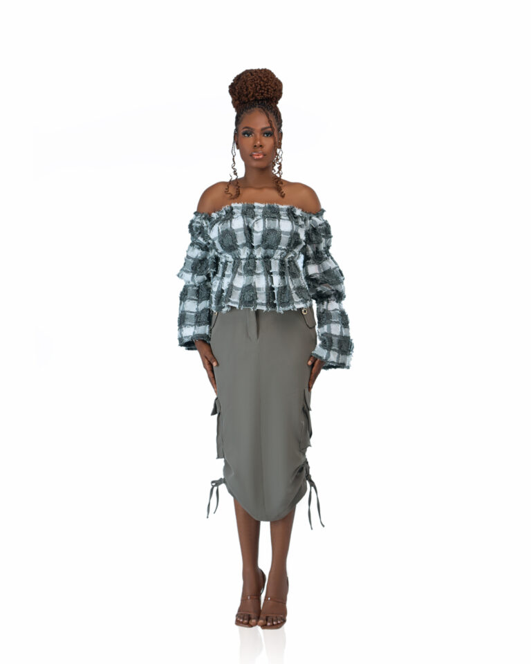 Fina Top With Keyhole Cargo Skirt